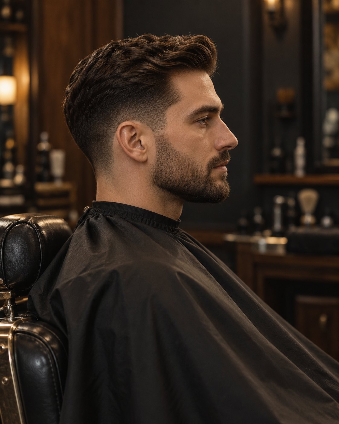 Profile of a neatly trimmed beard, generated concept image