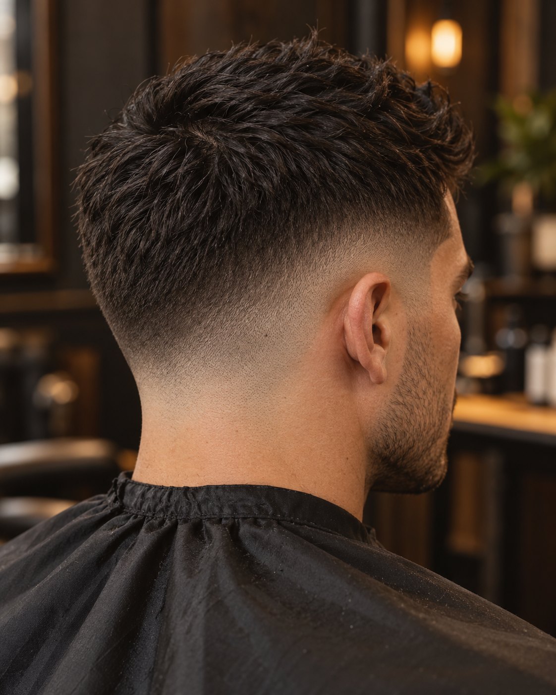 Side view of a short skin fade, generated concept image